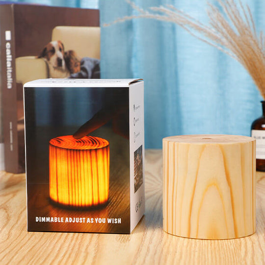 NoctiWood | Kreative Holz LED Touch Nachttischlampe
