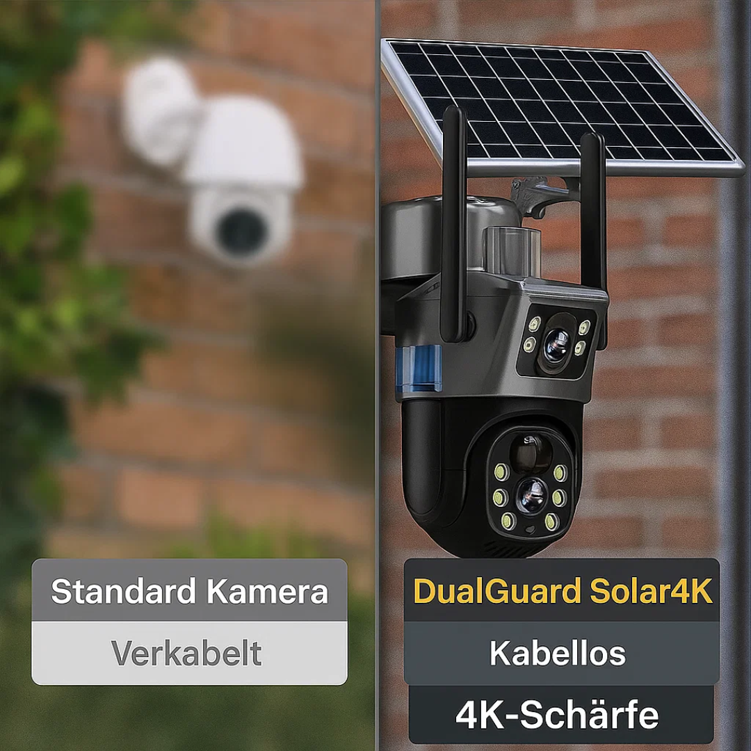 DualGuard | 4K Sicherheitskamera mit Solarpanel