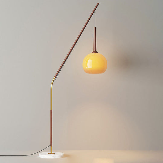 RusticaGlow | Traditionelle Vintage Orb Eisen Glas 1-Licht Stehlampe für das Schlafzimmer