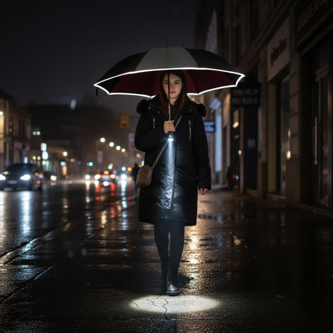 StormShield | Vollautomatischer Regenschirm mit LED-Beleuchtung