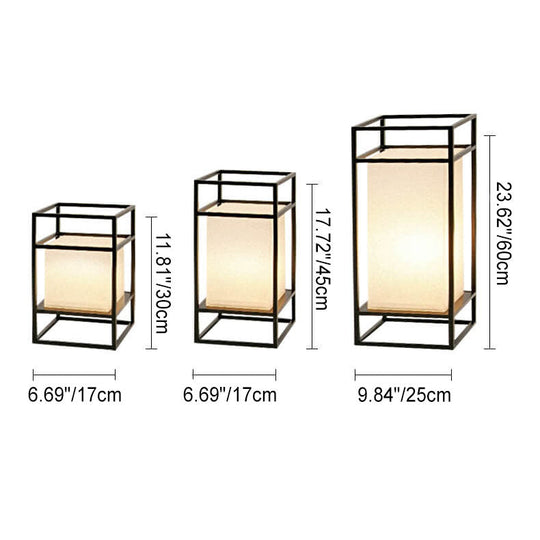 YumiGlow | Japanische Tatami Rechteckige Eisen Stoff 1-Licht Stehlampe
