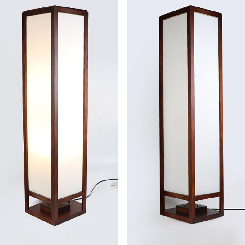 HanLume | Holz-Stehlampe mit klassischem Pergamentschirm