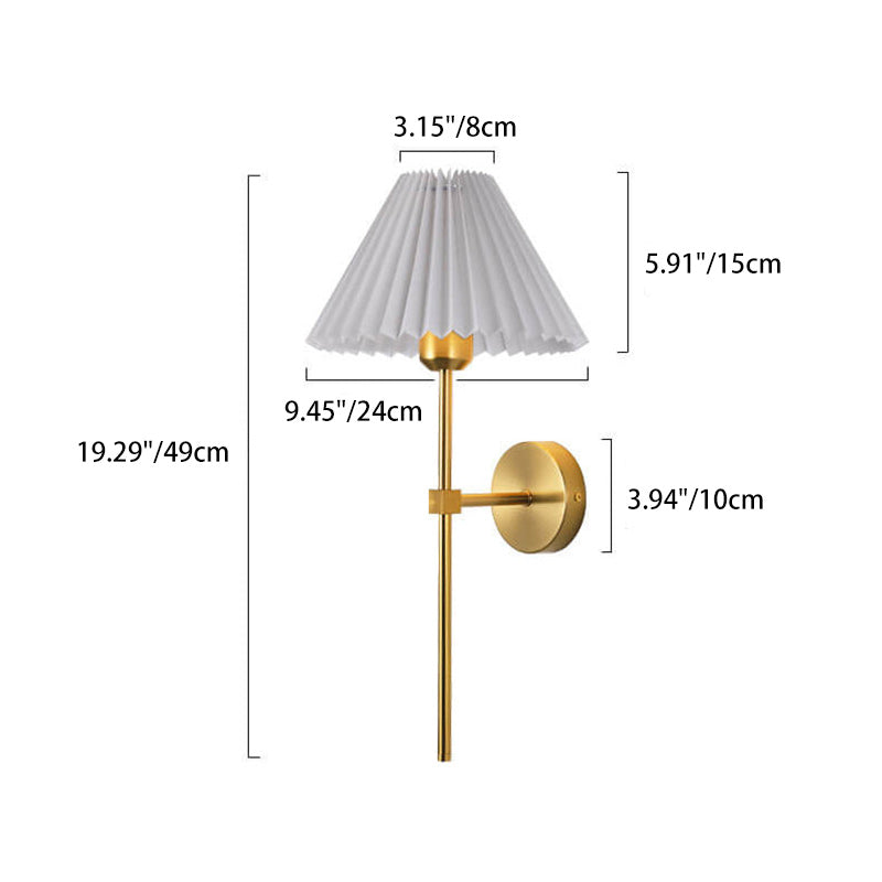 ShadeLuxe | Faltenstoff Wandleuchte mit geradem Arm