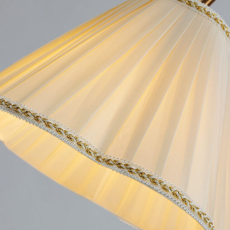GlowLodge | Japanische Vintage Blume Massivholz Eisen Stoff 1-Licht Stehlampe