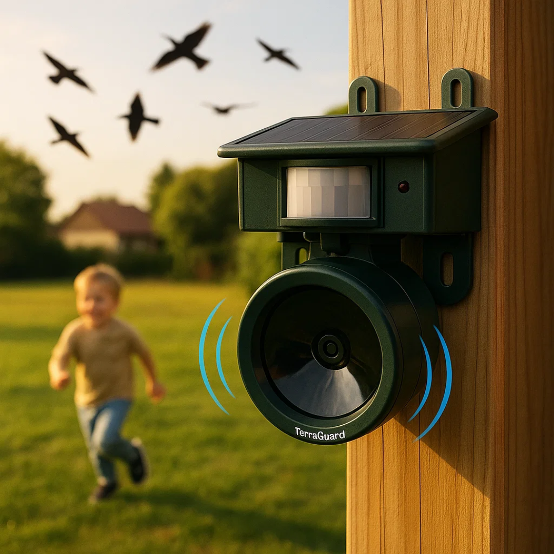 TerraGuard | Wetterfester Vogelvertreiber mit PIR & Solarenergie