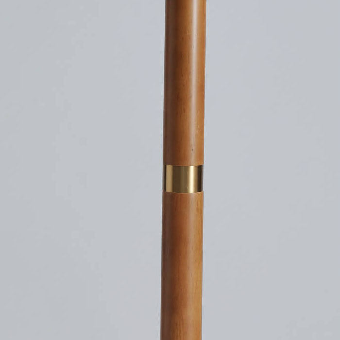 GlowLodge | Japanische Vintage Blume Massivholz Eisen Stoff 1-Licht Stehlampe
