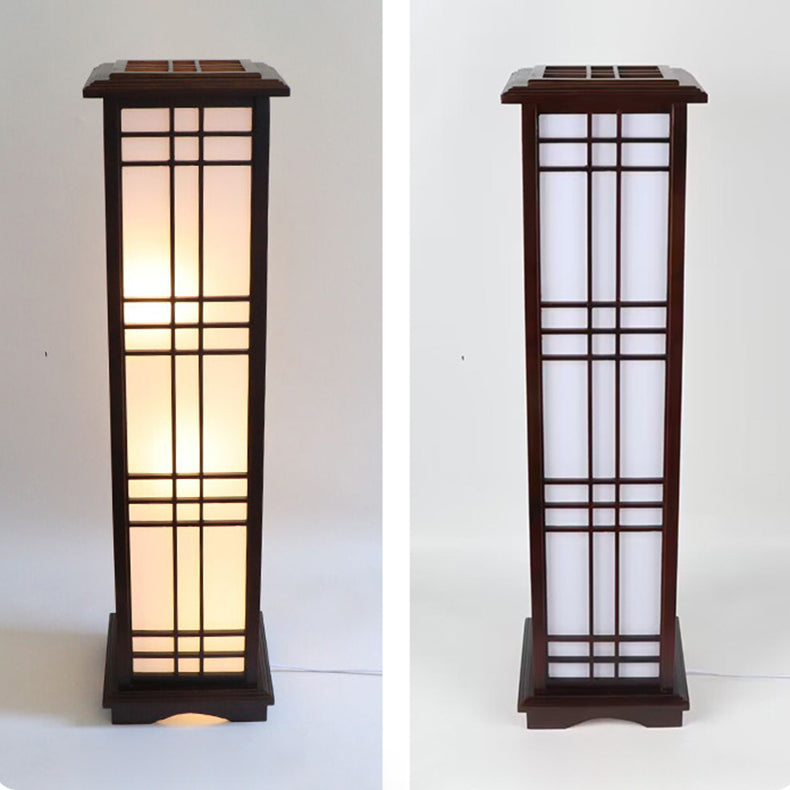 HanLume | Holz-Stehlampe mit klassischem Pergamentschirm