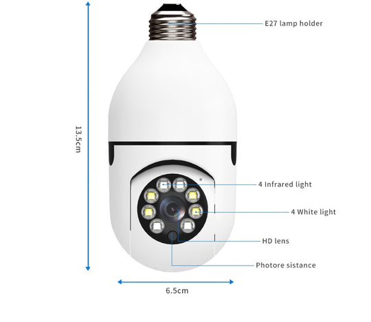 SecureLight | Intelligente 360°-Überwachungskamera im Glühbirnenformat