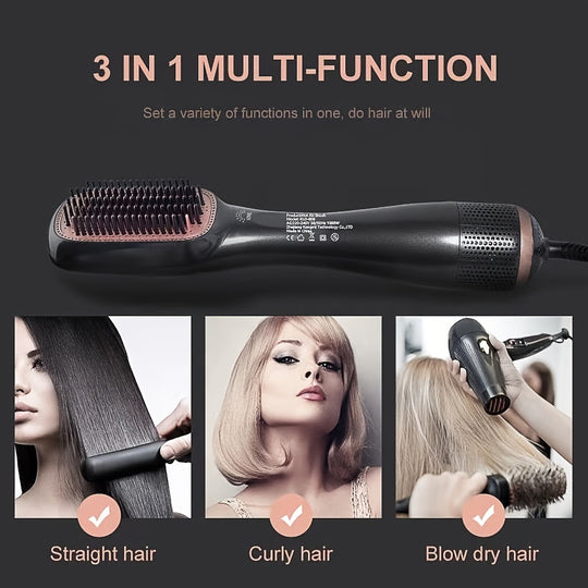 LuxeComb | 2-in-1 Warmluftbürste & Haarglätter für nasses & trockenes Haar