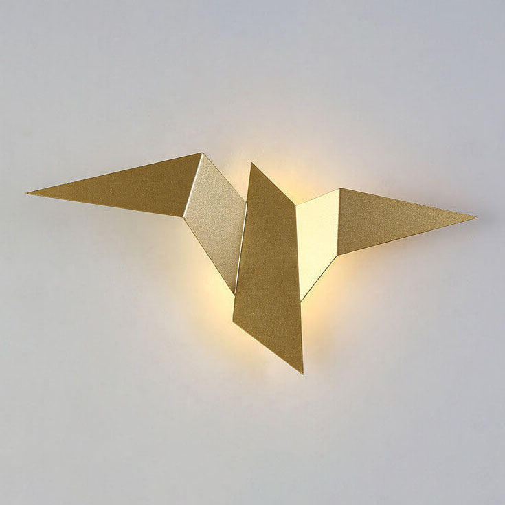 FlightLine | Künstlerische Vogel-Wandlampe in Weiß & Gold