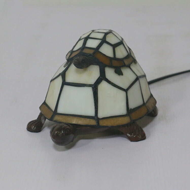 TiffaTurtle | Bunte Tiffany Nachttischlampe in Schildkrötenform