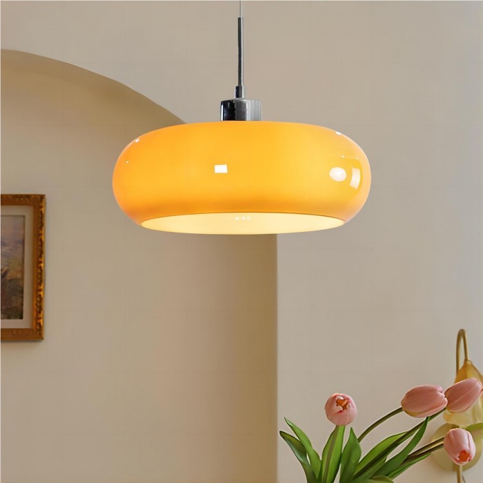 FormaGlow | Vintage Bauhaus Pendelleuchte mit modelliertem Glasschirm