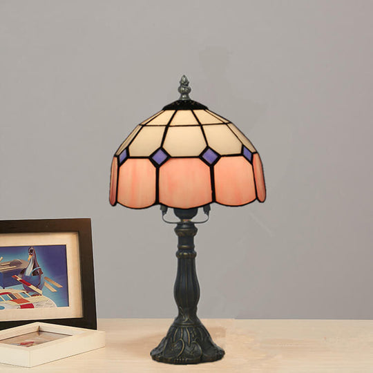 TiffaGlow | Mediterrane Tiffany-Tischlampe in Buntglas