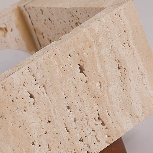 TokiStone | Natürliche Säulenlampe aus Travertin & Holz