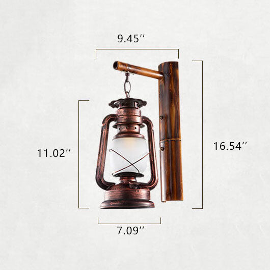 RusticRein | Antike Pferde-Wandleuchte aus Eisen & Glas