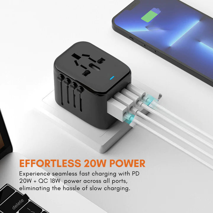 VoltAdapt | Reiseadapter – Universeller AC-Stecker mit USB-C