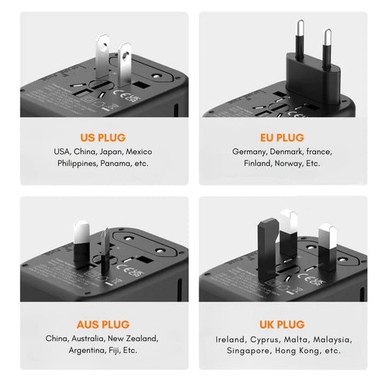 VoltAdapt | Reiseadapter – Universeller AC-Stecker mit USB-C