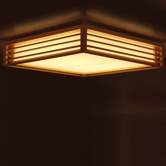 ZenSquare | Nordische Massivholz Quadratische LED Japanische Tatami Deckenleuchte