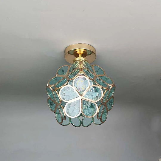 FleurLuxe | Design Blumen Stil Glas Flur Deckenlampe