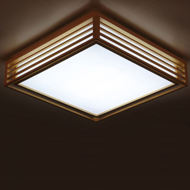 ZenSquare | Nordische Massivholz Quadratische LED Japanische Tatami Deckenleuchte