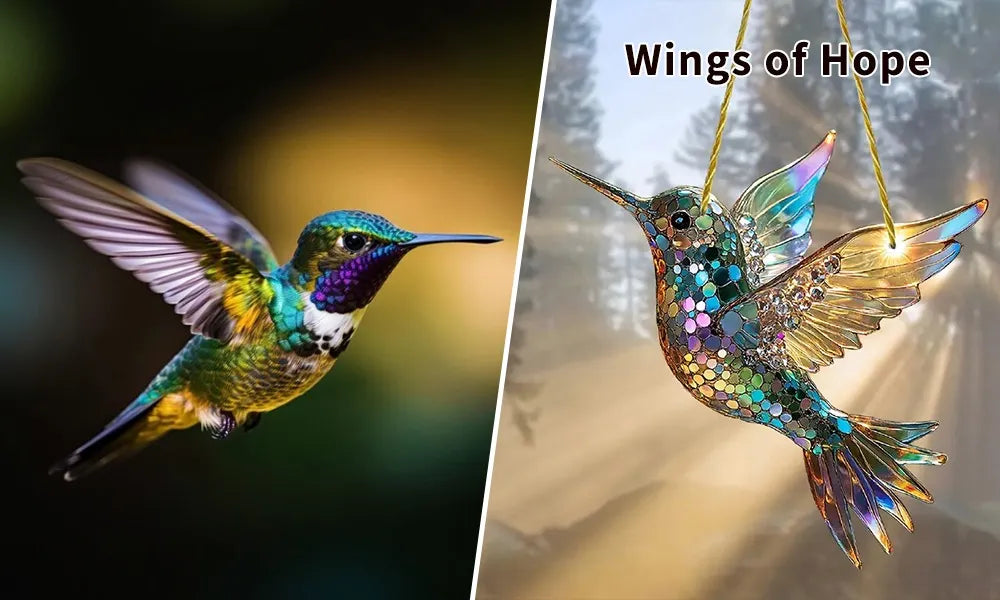 JoyWings | Kolorierter Fensterhänger mit Kolibri-Sonnenfänger