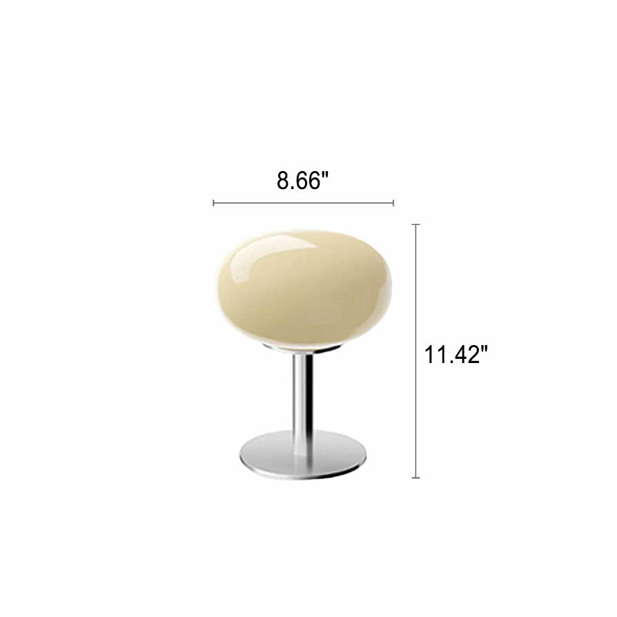 SoftOrbis | Nordic Vintage Creme Runde Glas 1-Licht Tischlampe