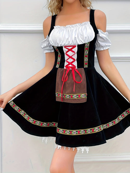 FestSchwarz | Damen-Dirndl – Elegantes Schulterfrei Kleid