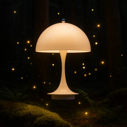 NordicLume | Pilzlampe LED Tischlampe mit Akku & kabellosem Design für Zuhause