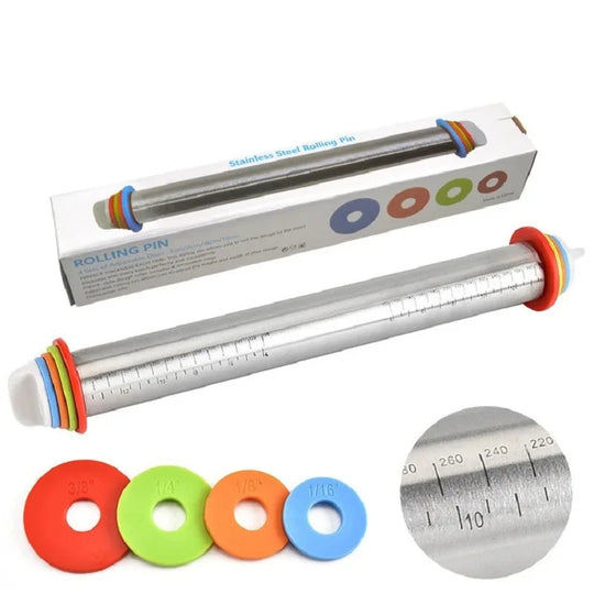 RollPro| Verstellbares Nudelholz mit Ringen
