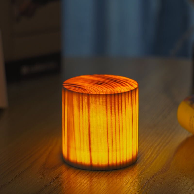 NoctiWood | Kreative Holz LED Touch Nachttischlampe