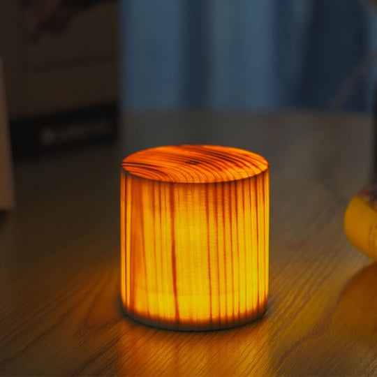 NoctiWood | Kreative Holz LED Touch Nachttischlampe