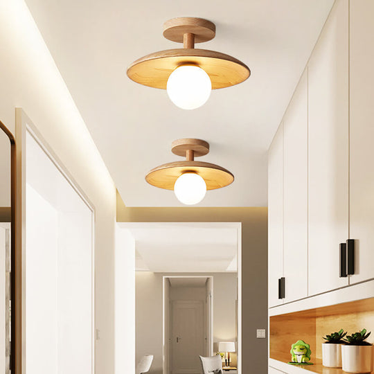 DomeGlow | Nordische Deckenleuchte aus Holz & Glas