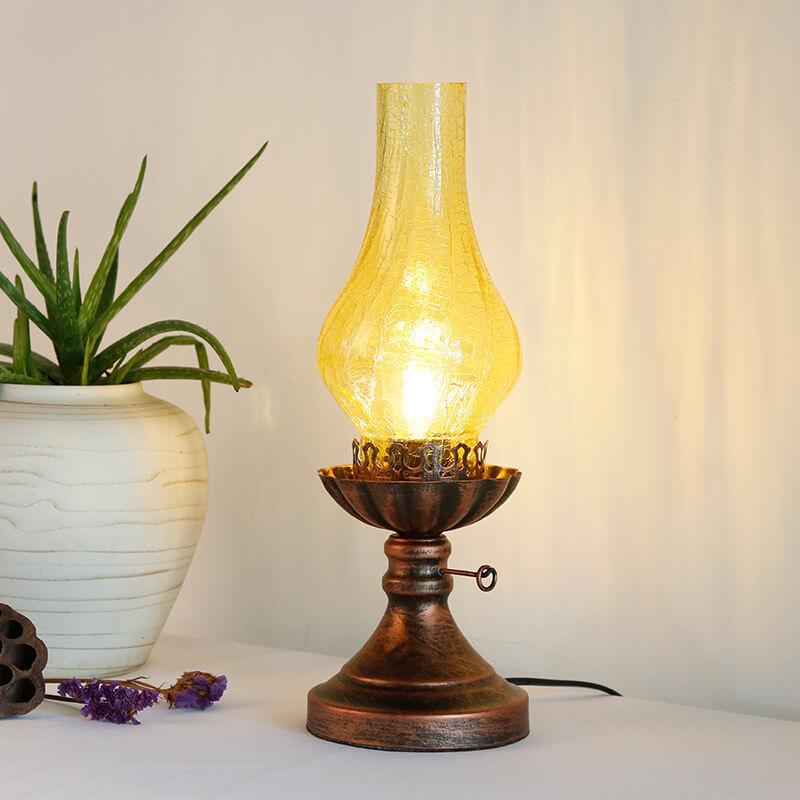 BronzaLite | Vintage Antike Petroleumlampe 1-Licht Tischlampe