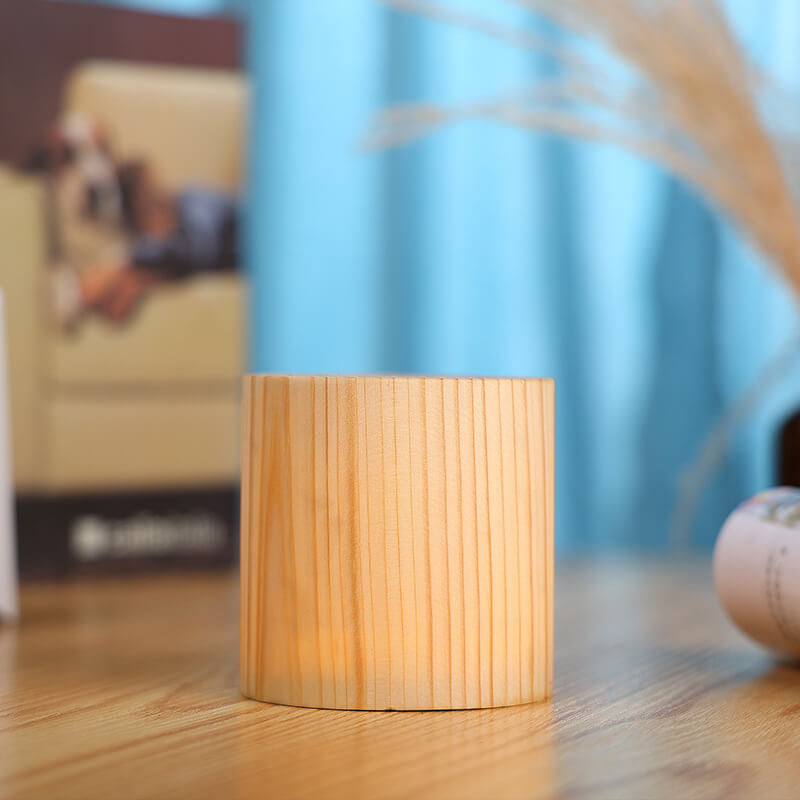NoctiWood | Kreative Holz LED Touch Nachttischlampe