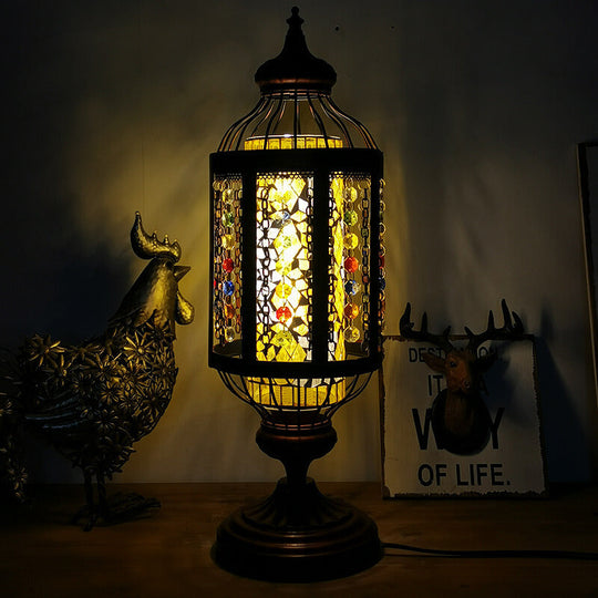 MosaicGlow | Vintage Türkische Buntglas Laterne 1-Licht Tischlampe