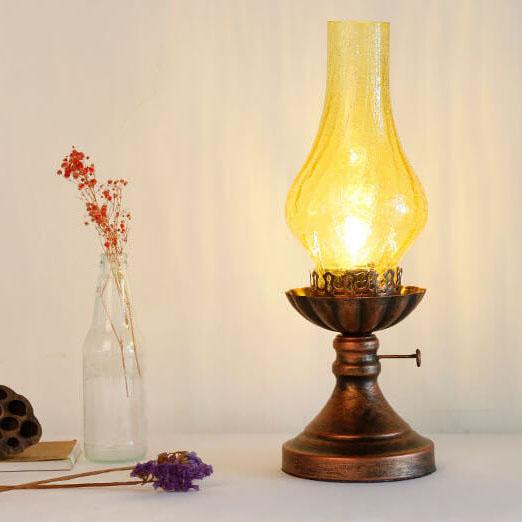 BronzaLite | Vintage Antike Petroleumlampe 1-Licht Tischlampe
