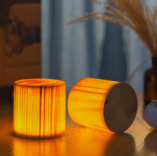 NoctiWood | Kreative Holz LED Touch Nachttischlampe