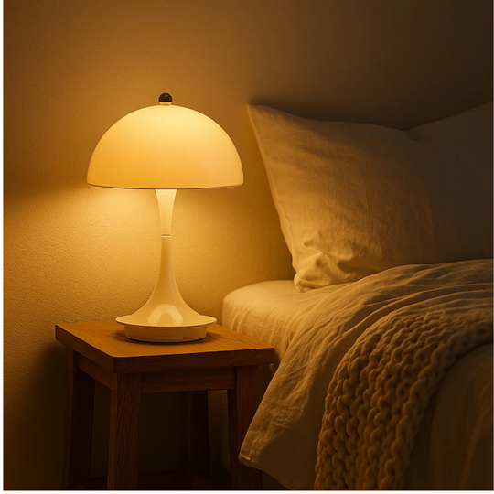 NordicLume | Pilzlampe LED Tischlampe mit Akku & kabellosem Design für Zuhause