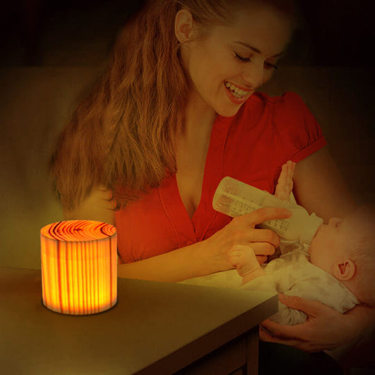 NoctiWood | Kreative Holz LED Touch Nachttischlampe