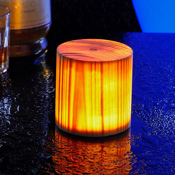 NoctiWood | Kreative Holz LED Touch Nachttischlampe