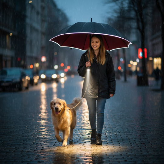 StormShield | Vollautomatischer Regenschirm mit LED-Beleuchtung