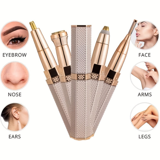 GlowSmooth | Damenrasierer - Schmerzfreier 4-in-1-Rasierer für Gesicht und Bikinizone