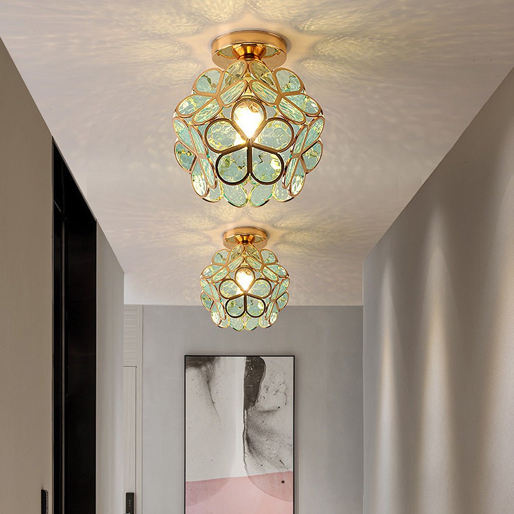 FleurLuxe | Design Blumen Stil Glas Flur Deckenlampe