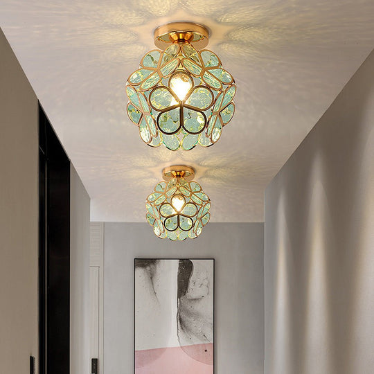 FleurLuxe | Design Blumen Stil Glas Flur Deckenlampe