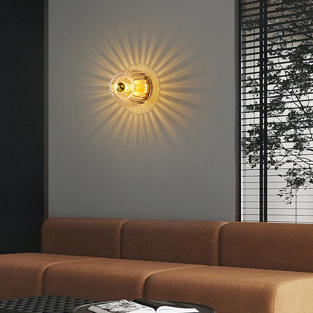 BrassRay | Luxuslampe aus Kupfer & Glas im Sonnenstil