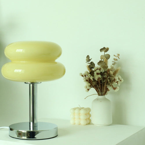 TartaGlow | Modernes Glas Tart Design 1-Licht Tischlampe