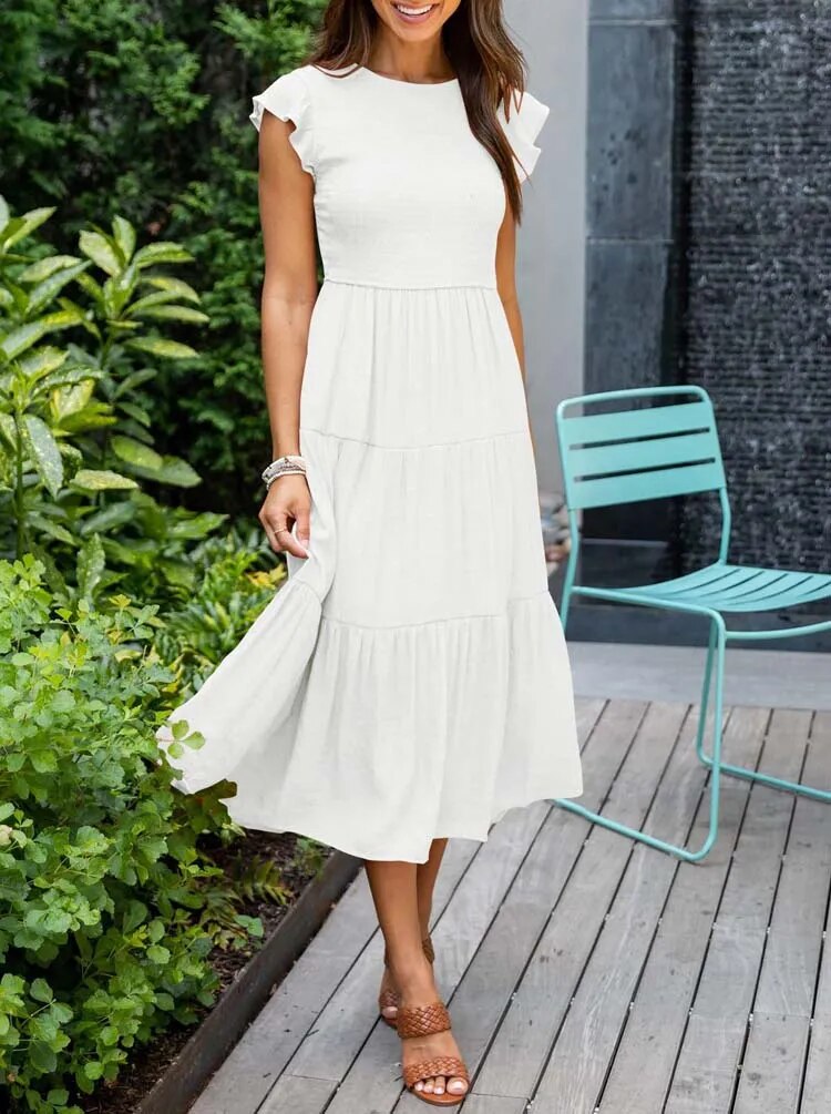 Variant image for Elegantes Damenkleid mit Rüschendetails und praktischen Taschen für den Sommer-9