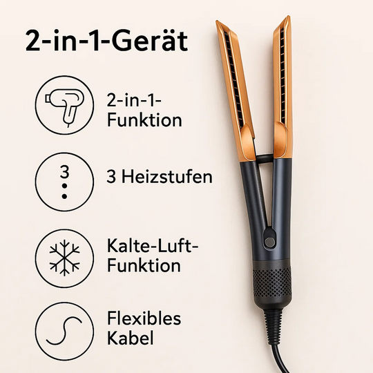 StraightStyler | 2-in-1 Föhn- und Glätteisen für müheloses Haarestyling
