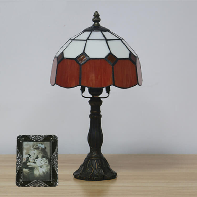 TiffaGlow | Mediterrane Tiffany-Tischlampe in Buntglas