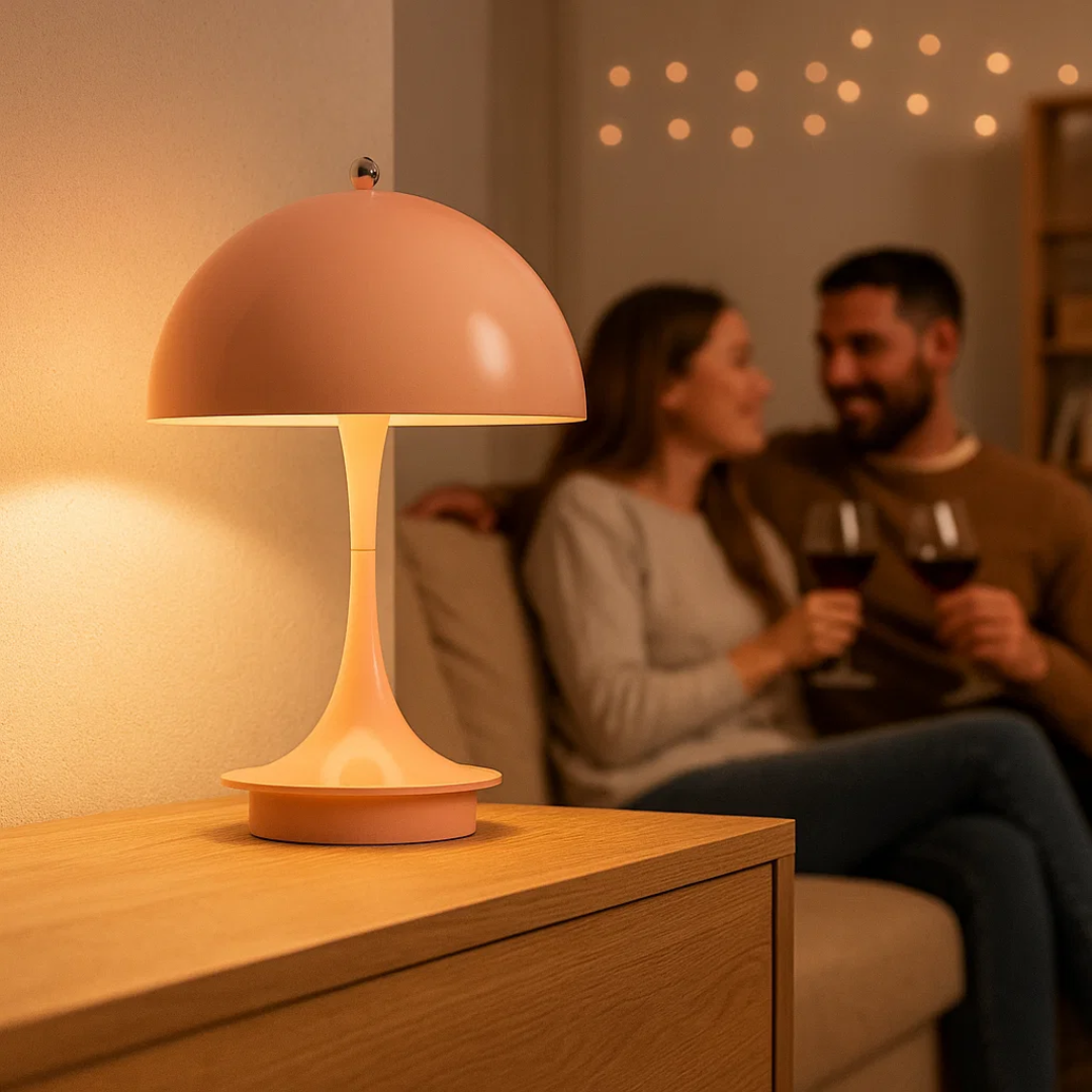 NordicLume | Pilzlampe LED Tischlampe mit Akku & kabellosem Design für Zuhause